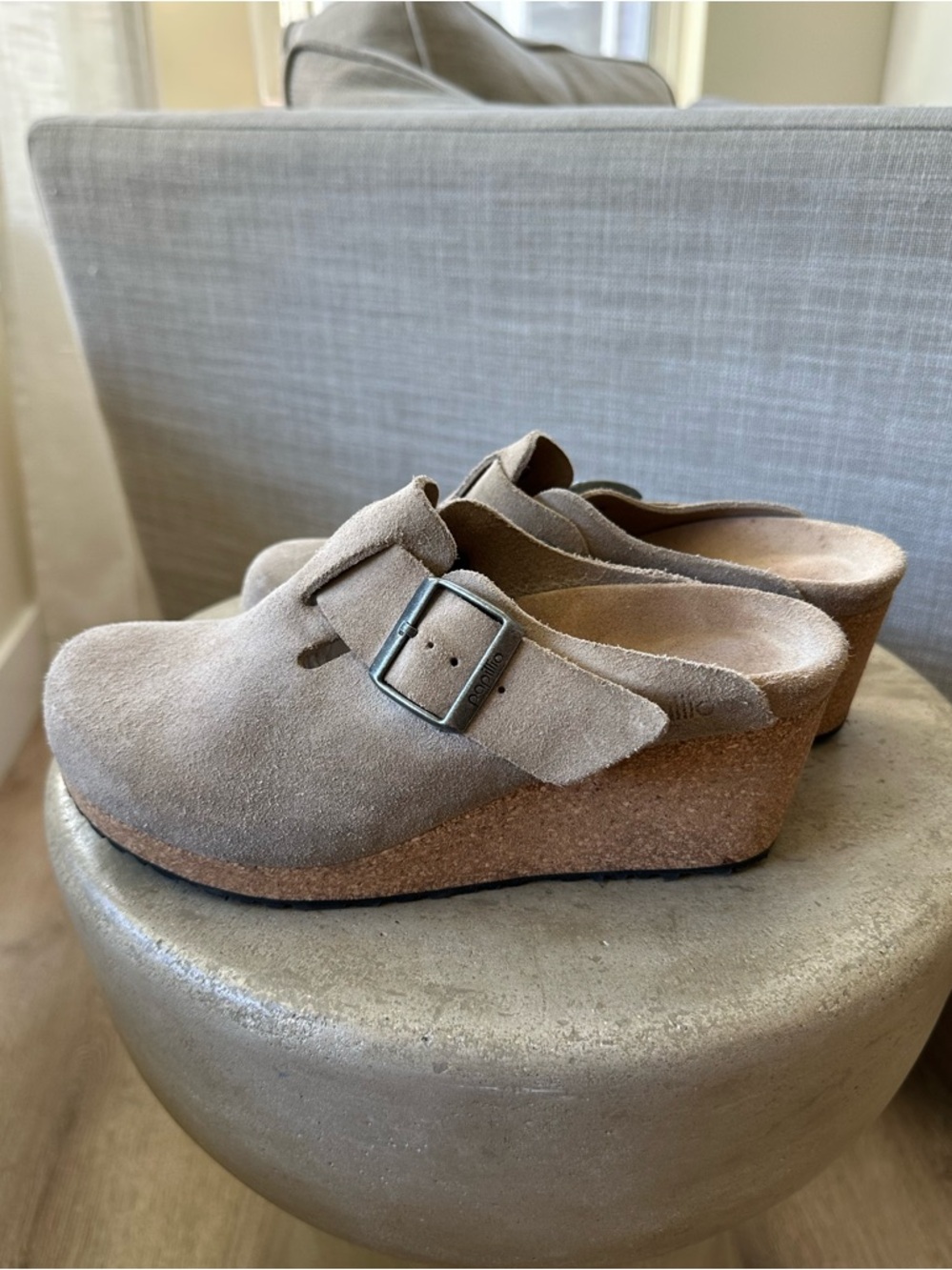 Papillio by Birkenstock Fanny Suede Buckle Strap Hardware Wedge Clogs size 37 - Picture 2 of 9
